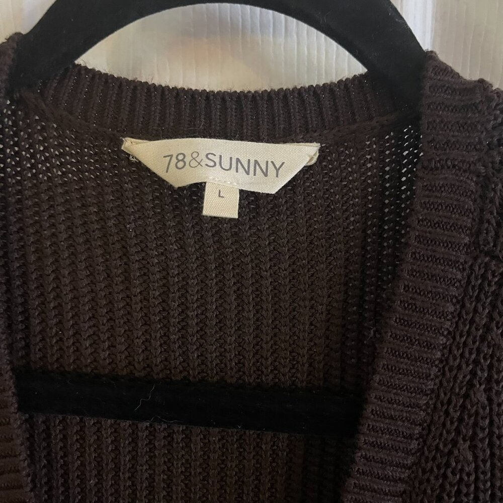 NWOT Women's Wrap Sweater Chocolate-Large - Picture 3 of 14